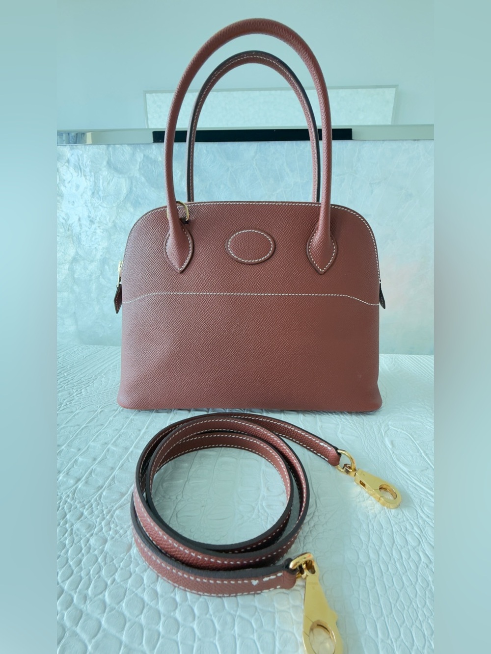 Hermès Bolide 27 Sienne Epsom Leather GHW – Stamp Y (2020) – Full Set - Picture 9 of 17